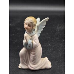 Vintage Wales Japan Praying Kneeling Ceramic Angel Figurine 4.5 Inch Nativity